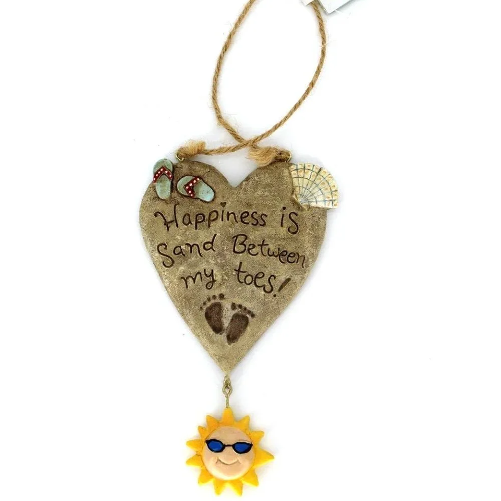 Happiness Is Sand Between My Toes Heart Shaped Christmas Ornament Kurt S Adler